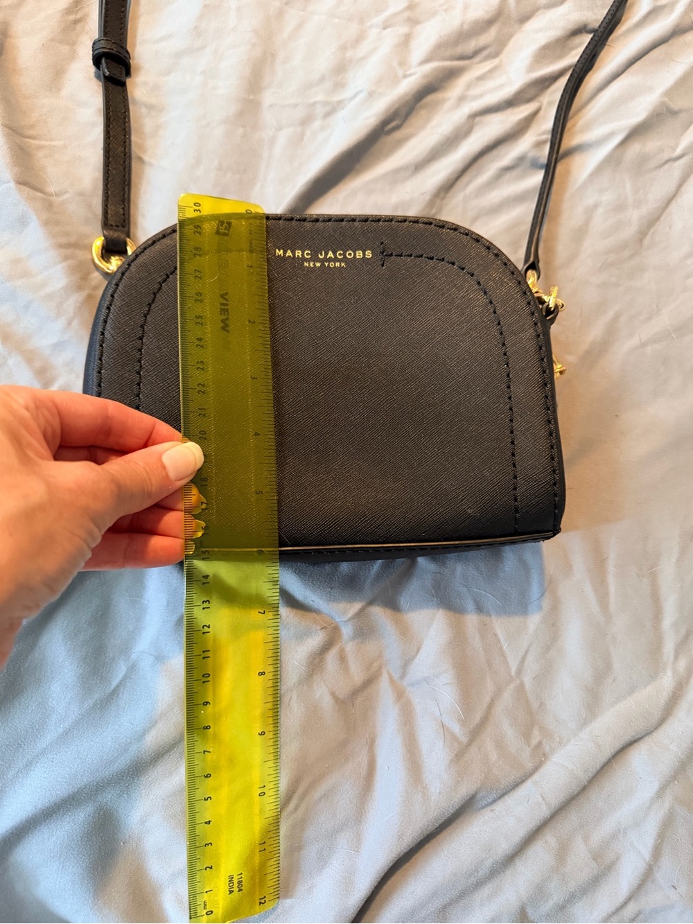 Marc Jacobs Black Crossbody Dome Satchel with Gold Hardware - Picture 6 of 7